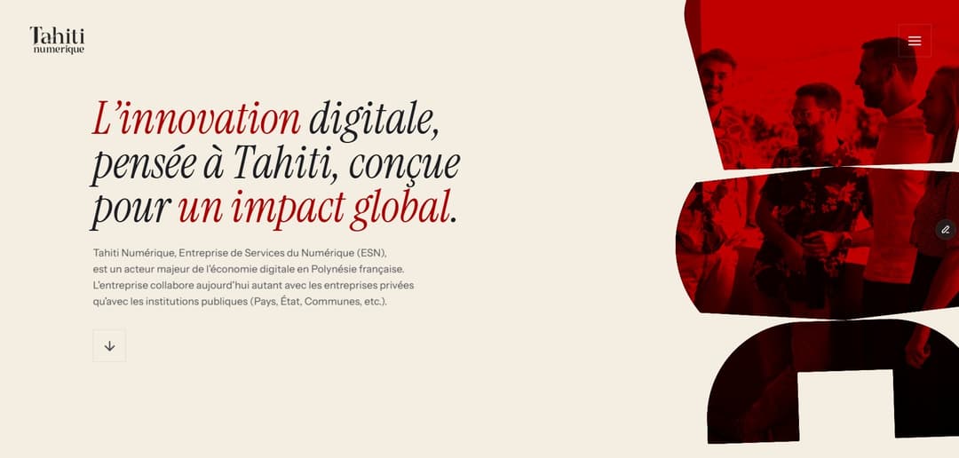 tahitinumerique.pf website homepage built with Framer
