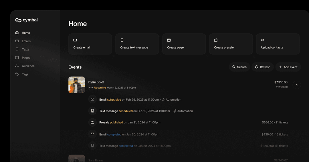 cymbal website homepage built with Framer