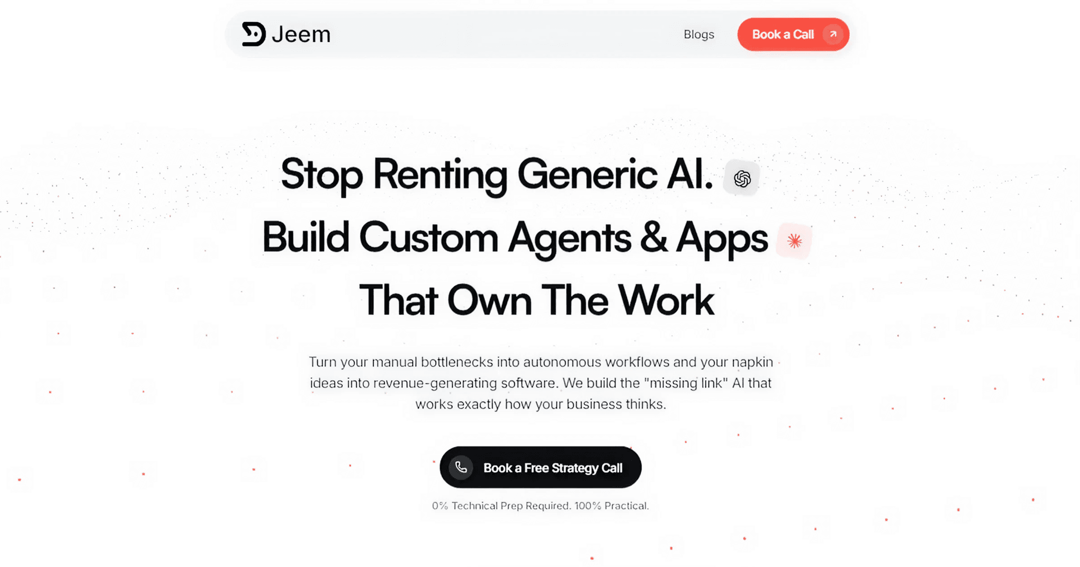 Jeem Studio website homepage built with Framer