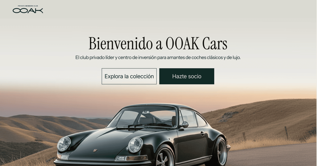 Ooak Private Members Club website homepage built with Framer