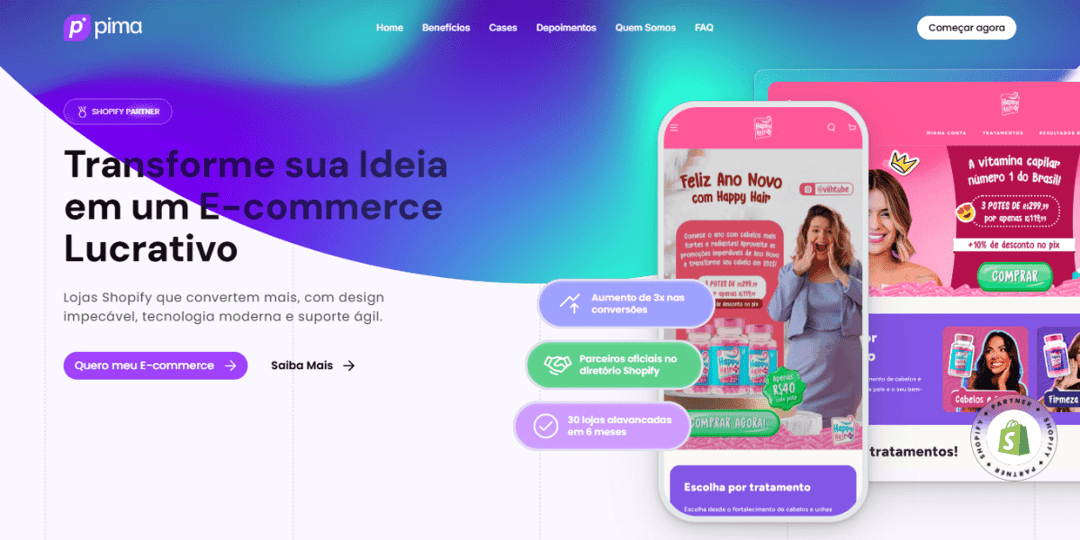 Pima website homepage built with Framer