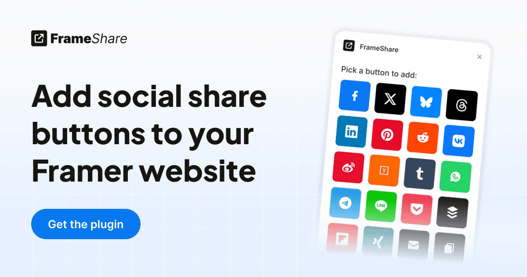 FrameShare website homepage built with Framer