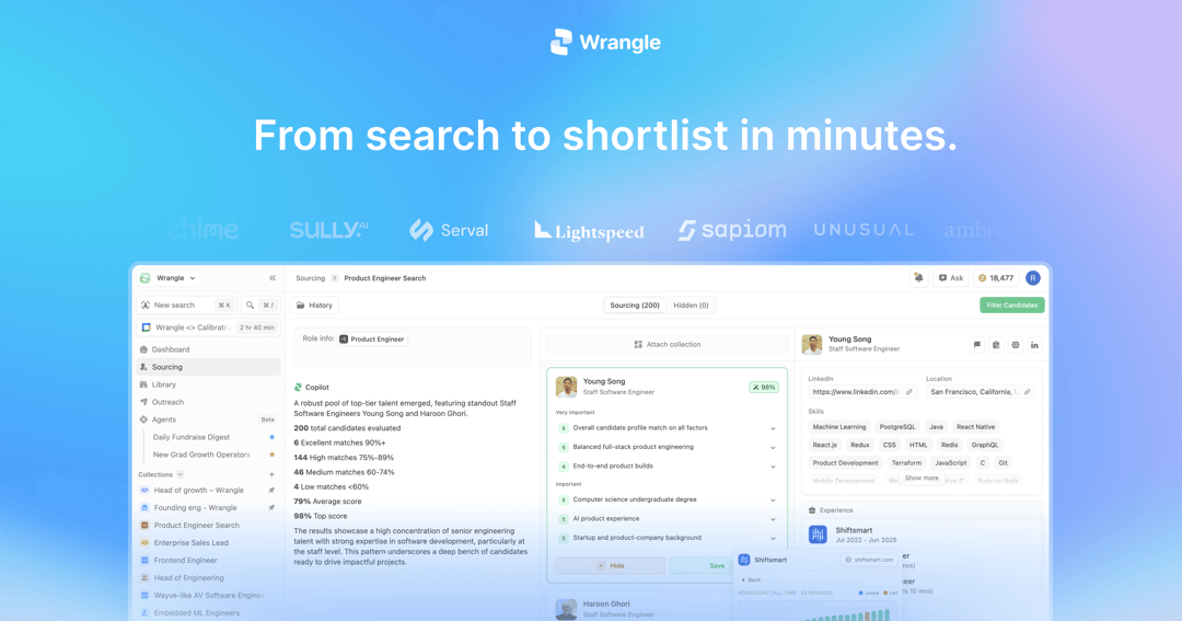 Wrangle website homepage built with Framer
