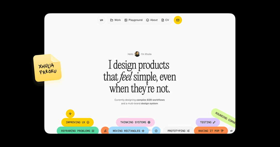 Xhulia website homepage built with Framer