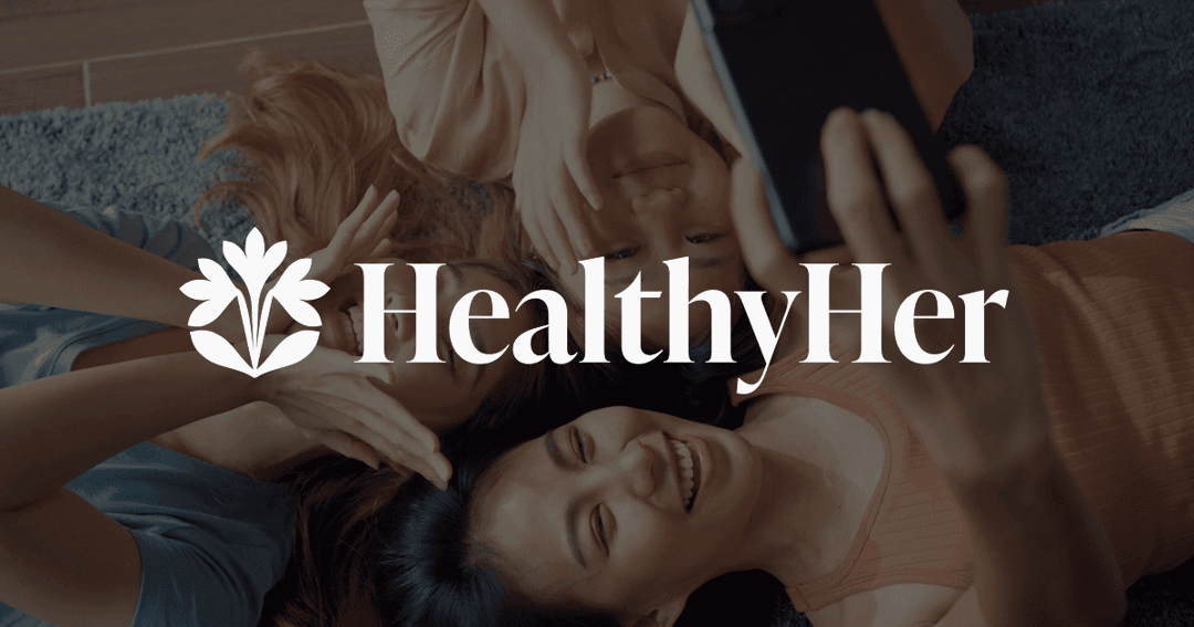 HealthyHer website homepage built with Framer