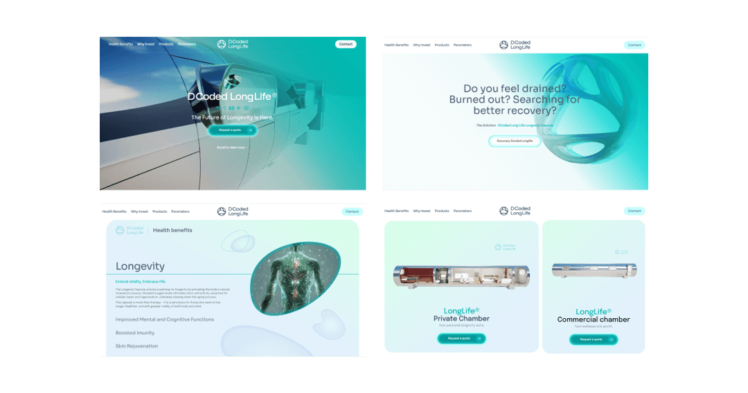 DCLL.US Longlife website homepage built with Framer