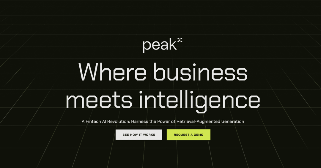 PeakX website homepage built with Framer