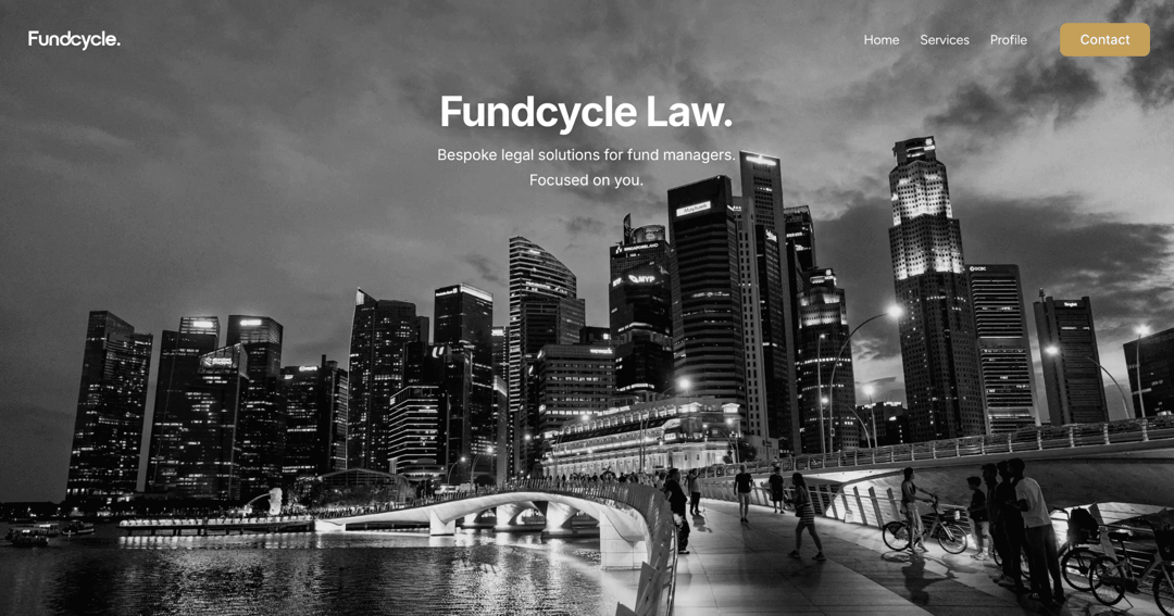 Fundcycle Law - Lawyer Website website homepage built with Framer