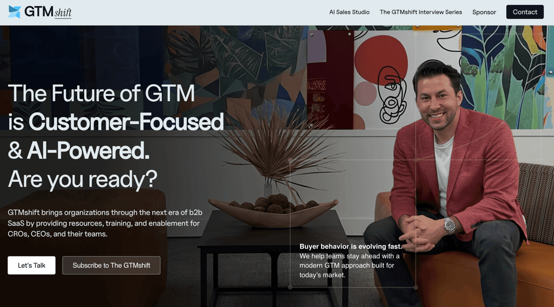 GTMshift website homepage built with Framer