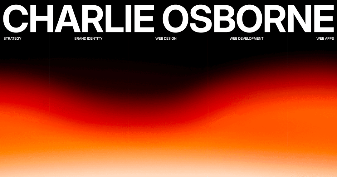 Charlie Osborne Portfolio website homepage built with Framer