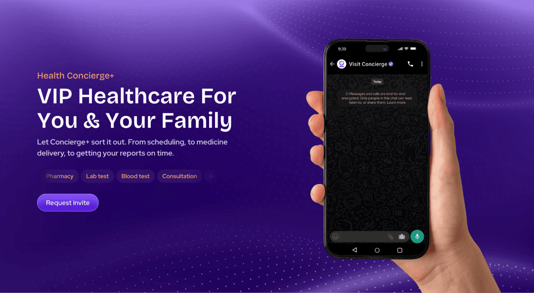 concierge.getvisitapp.com website homepage built with Framer