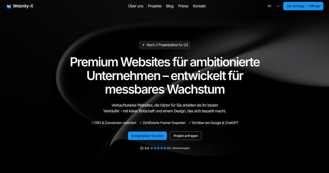 Webnity-X - Framer Agency Website website homepage built with Framer