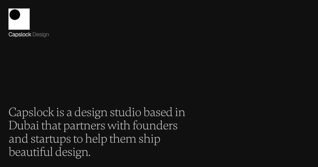 Capslock.design website homepage built with Framer