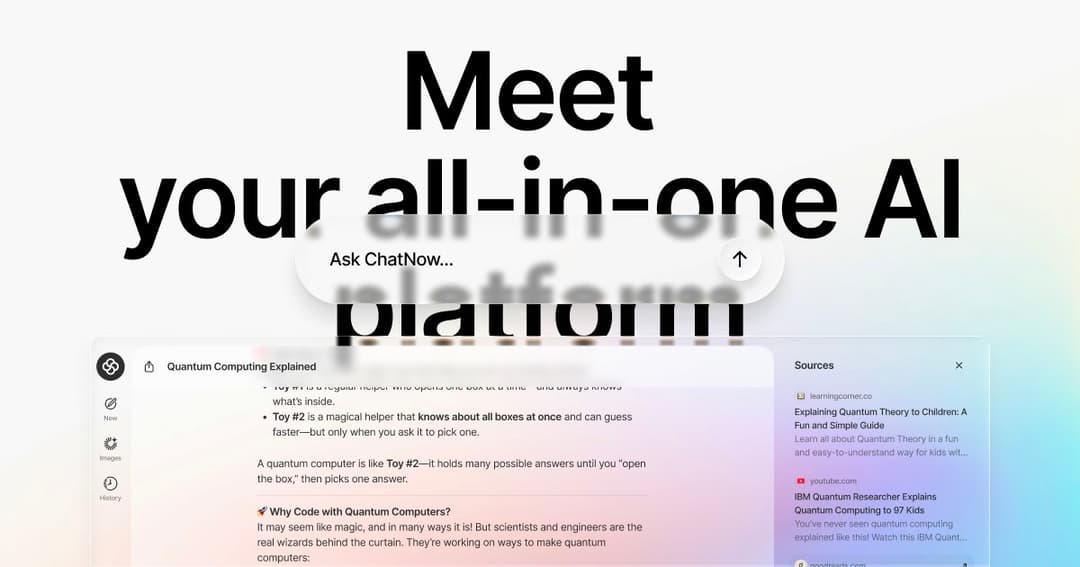 ChatNow website homepage built with Framer