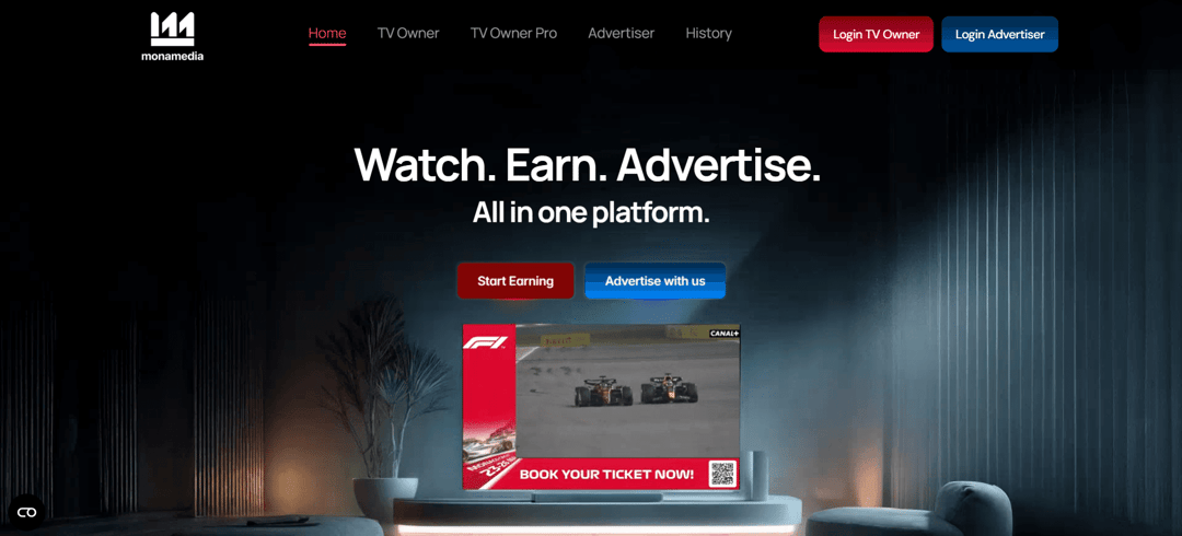 Monamedia website homepage built with Framer