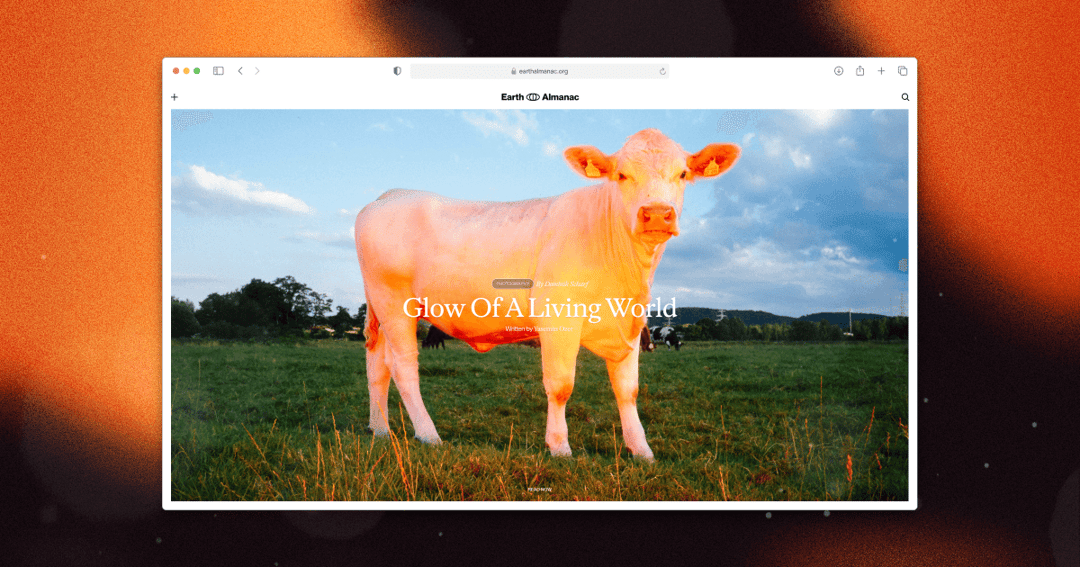 Earth Almanac website homepage built with Framer