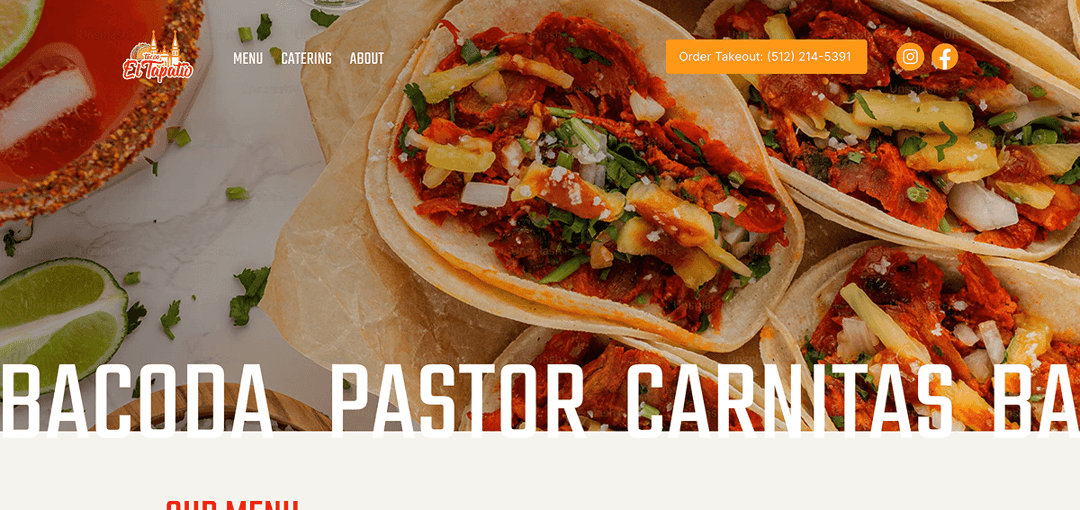 Tacos El Tapatio website homepage built with Framer