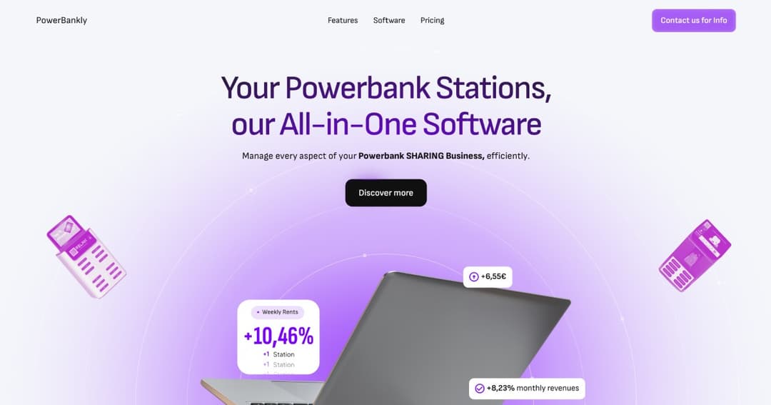 Powerbankly website homepage built with Framer