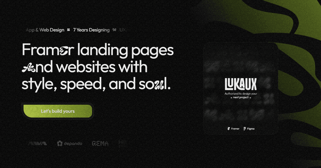 lukaux.com website homepage built with Framer