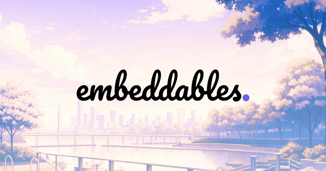 Embeddables® (YC S18) website homepage built with Framer