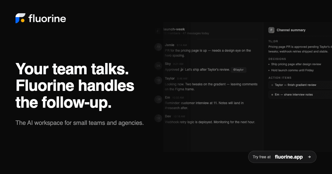 Fluorine website homepage built with Framer