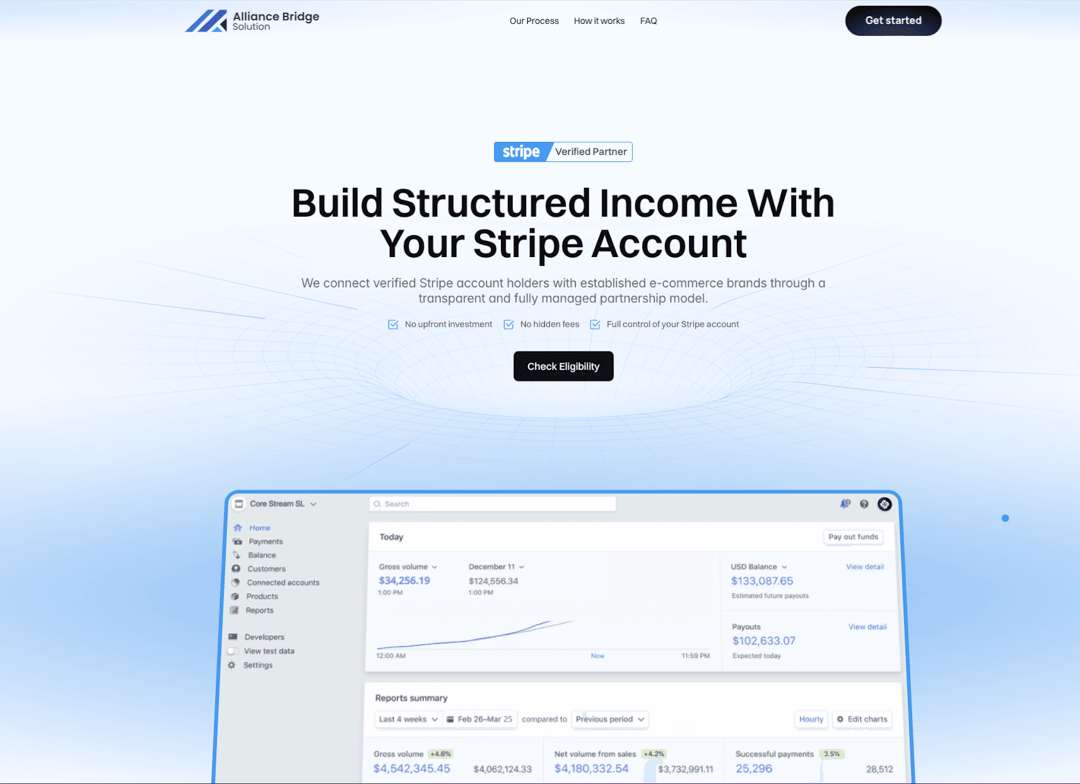 Alliance Bridge LLC website homepage built with Framer