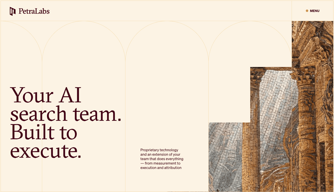 PetraLabs website homepage built with Framer