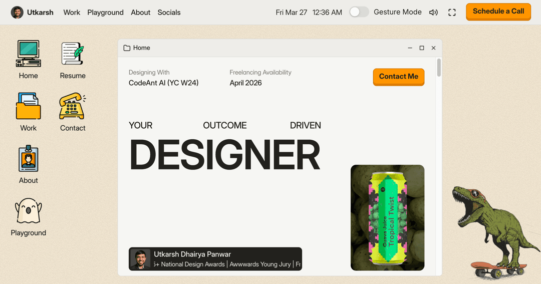Portfolio Website website homepage built with Framer