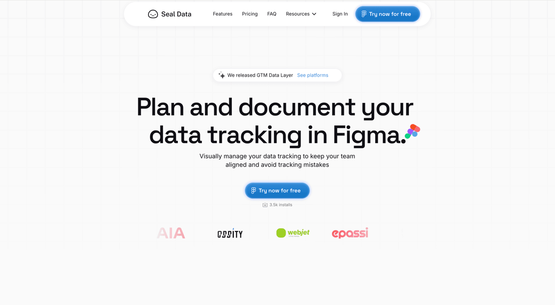 Seal website homepage built with Framer