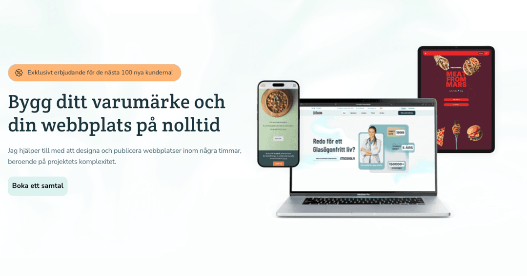 Pro Digital Design Uppsala website homepage built with Framer