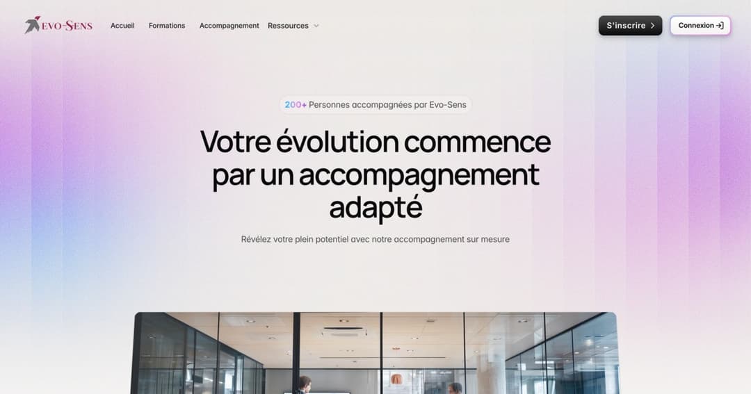 Evo-sens website homepage built with Framer