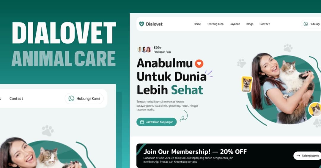 Dialovet - Animal Care website homepage built with Framer