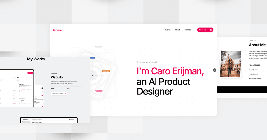 caro-erijman website homepage built with Framer