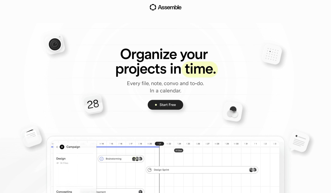 assemble website homepage built with Framer