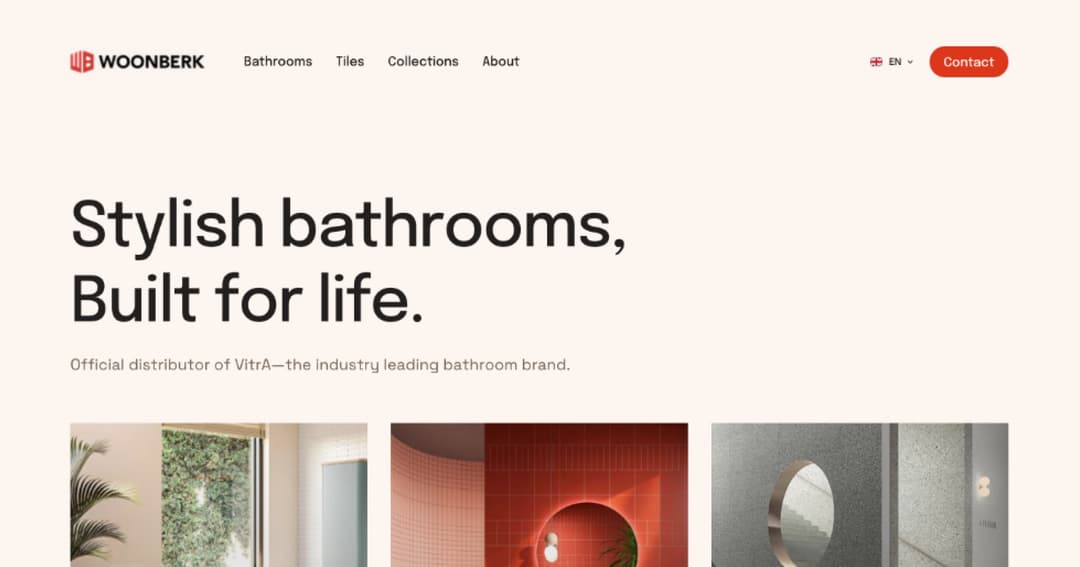 Woonberk website homepage built with Framer
