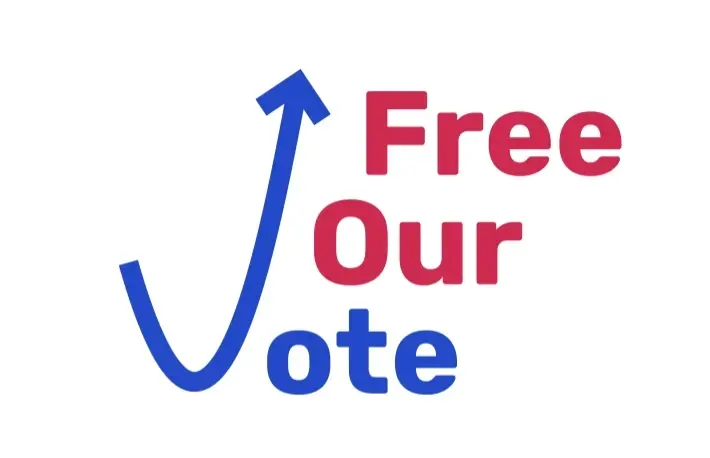 freeourvote.org website homepage built with Framer