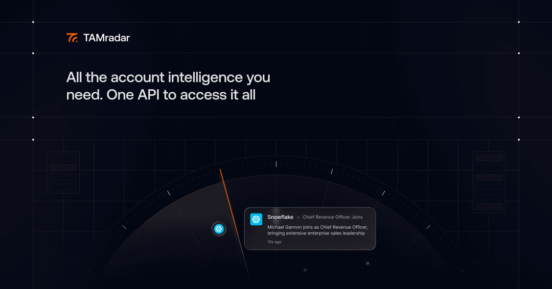 TAM radar website homepage built with Framer