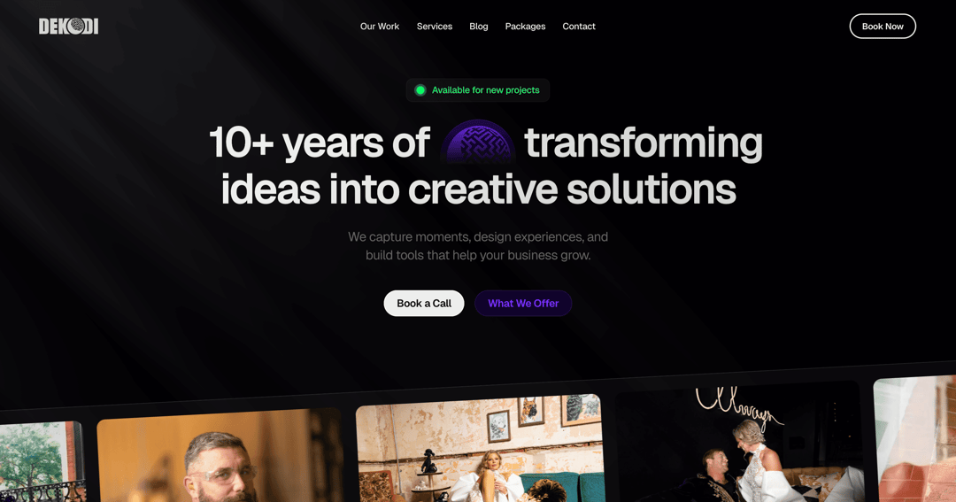 Dekodi website homepage built with Framer