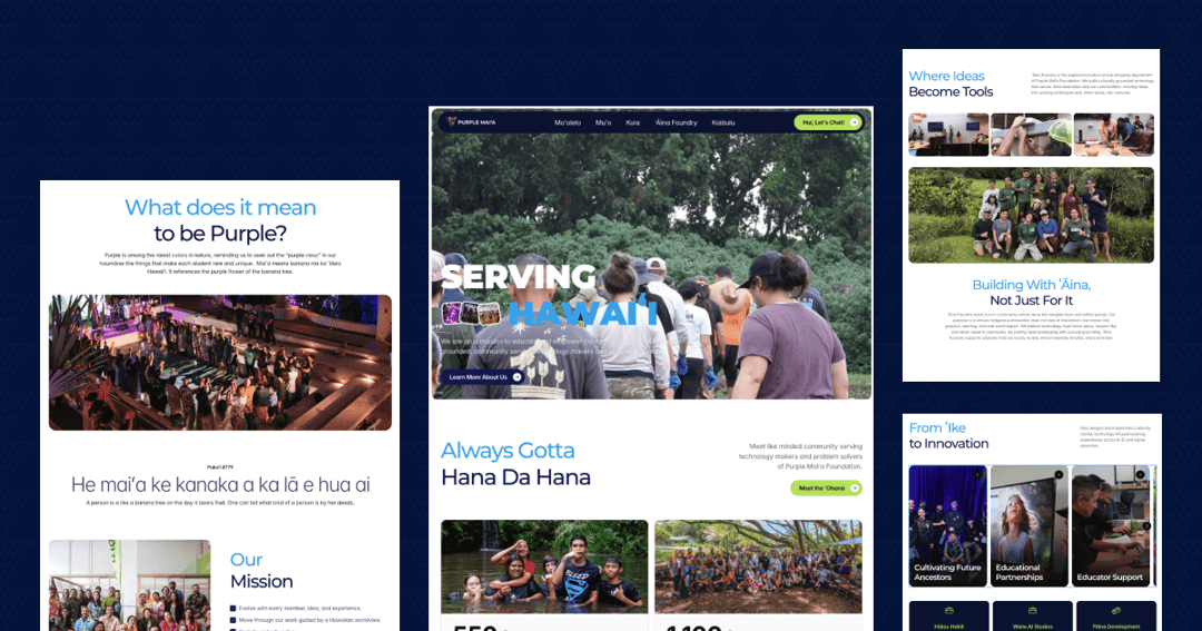 purplemaia website homepage built with Framer