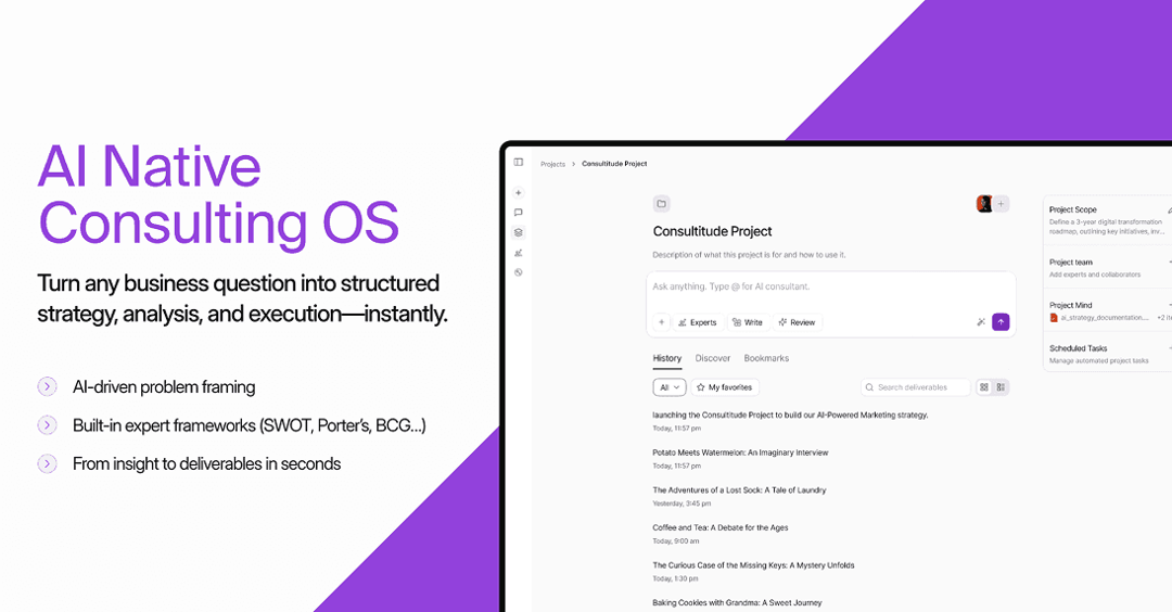 Consultitude AI website homepage built with Framer