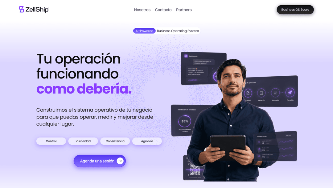 zellship website homepage built with Framer