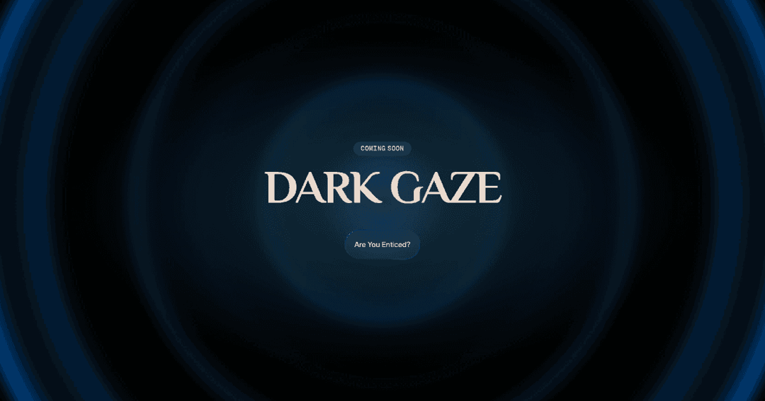 Dark Gaze website homepage built with Framer