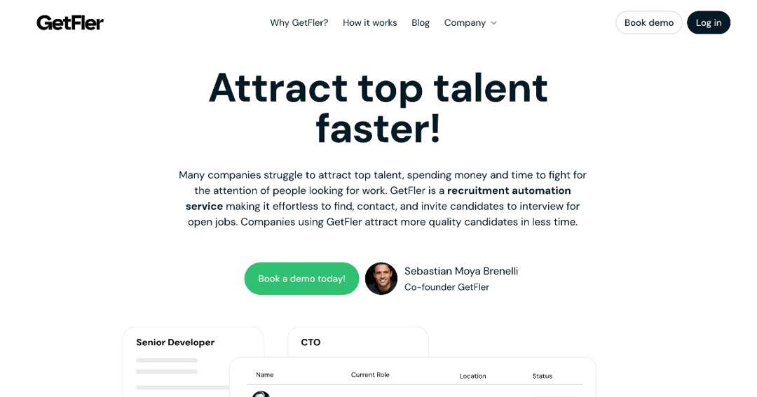 getfler website homepage built with Framer