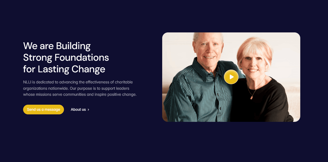 NLLI Nonprofit Site website homepage built with Framer