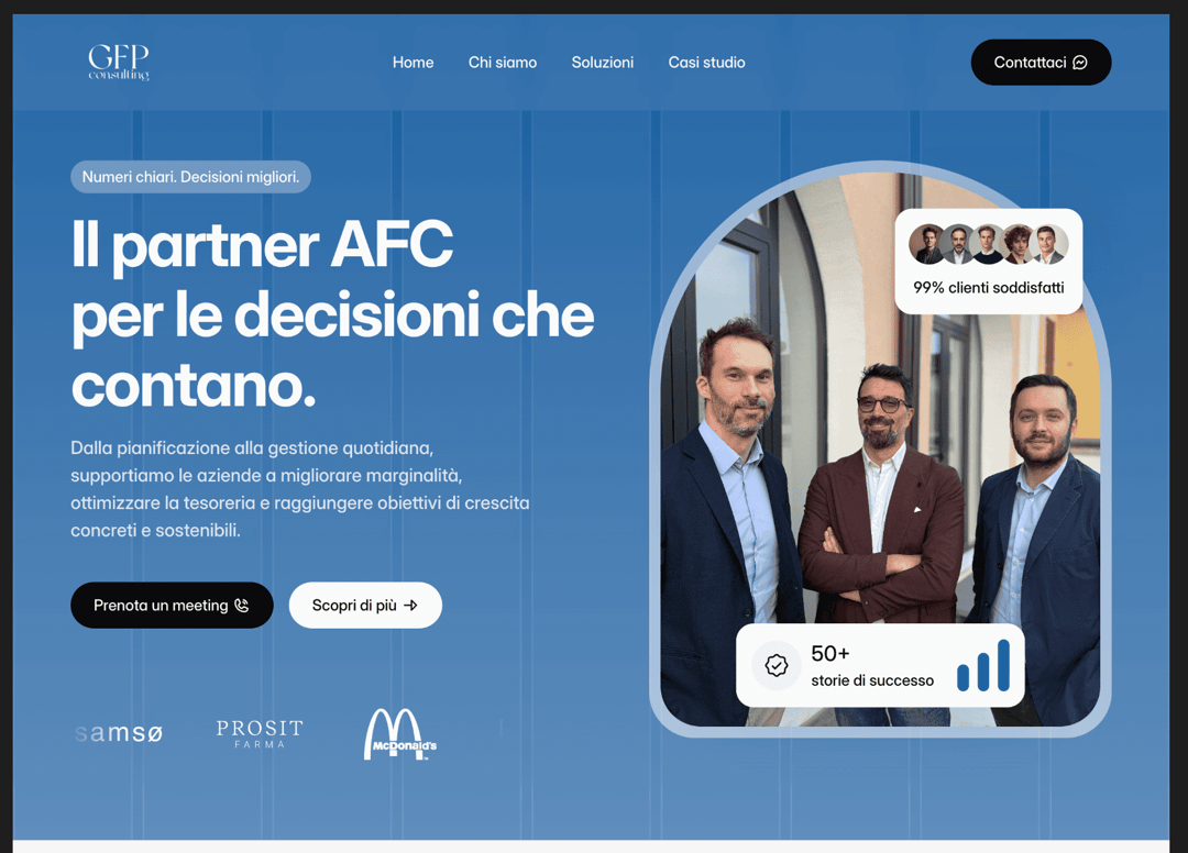 gfpconsulting website homepage built with Framer