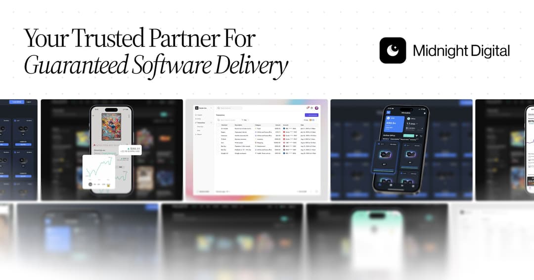 Midnight Digital  website homepage built with Framer