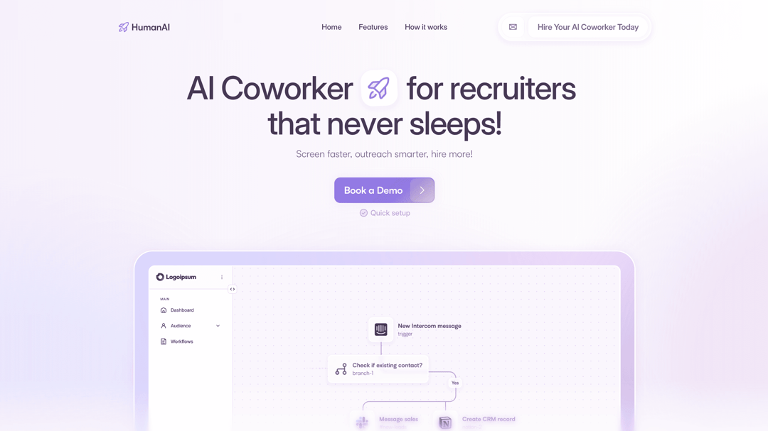 humanai website homepage built with Framer