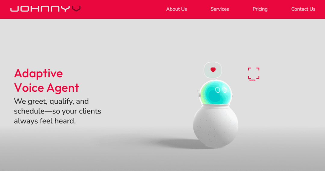 Johnny V website homepage built with Framer
