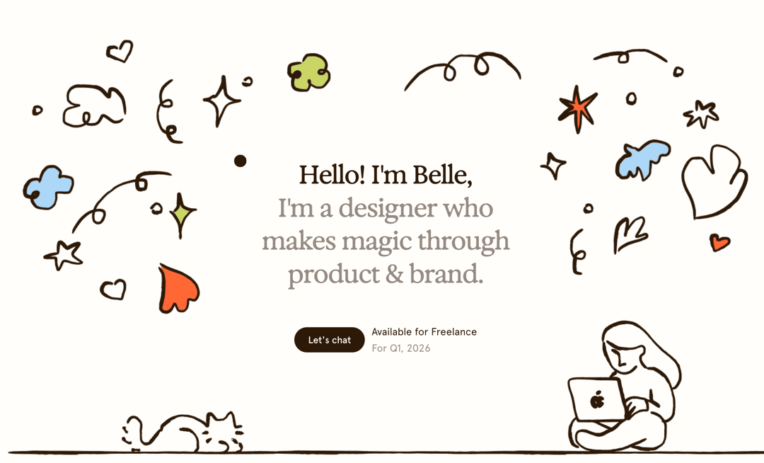 Belle Duffner website homepage built with Framer