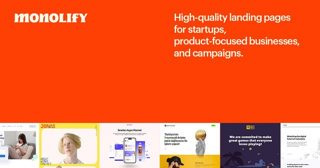Monolify website homepage built with Framer